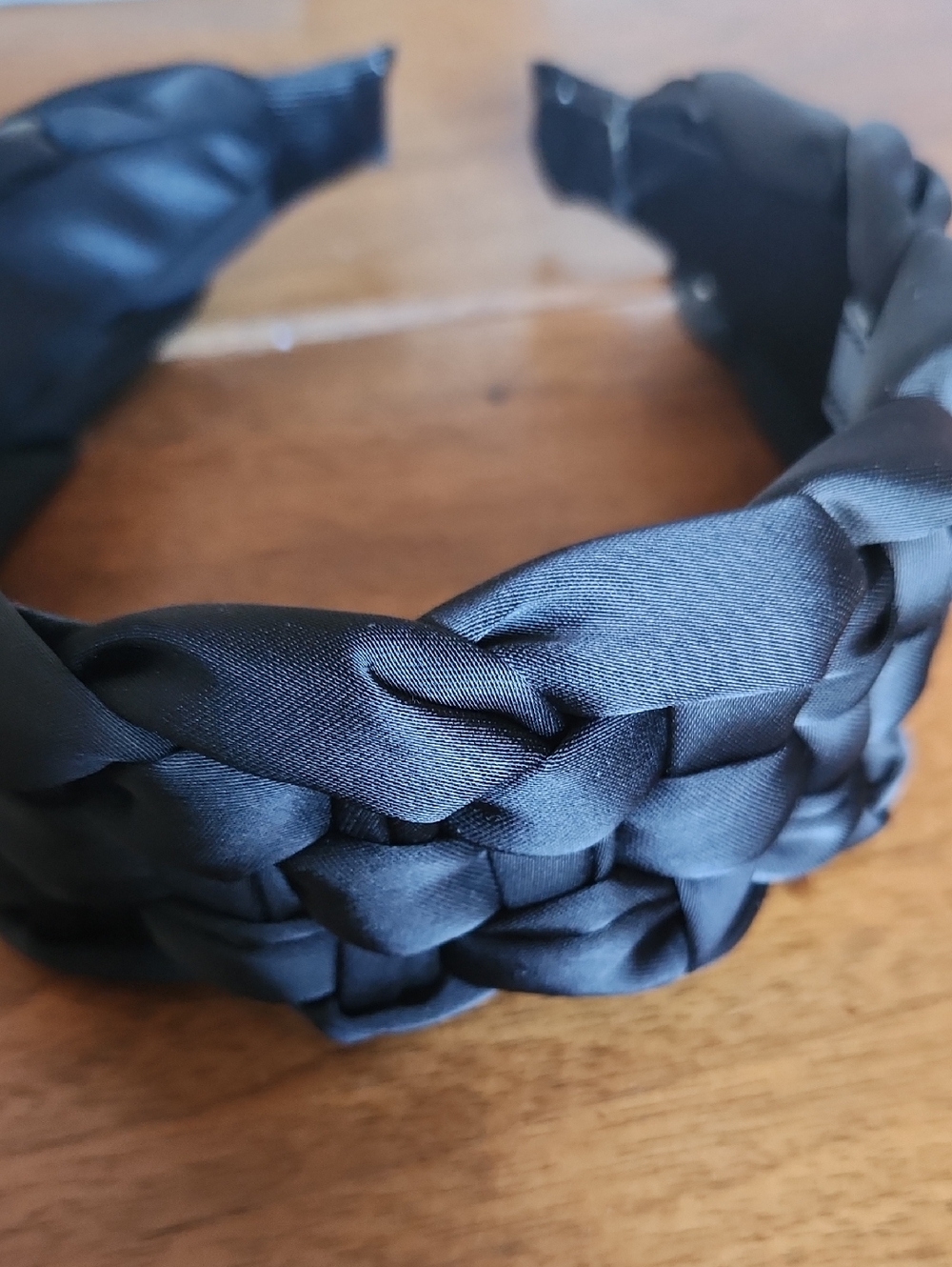 Fashion Nova Black Braided Satin Headband